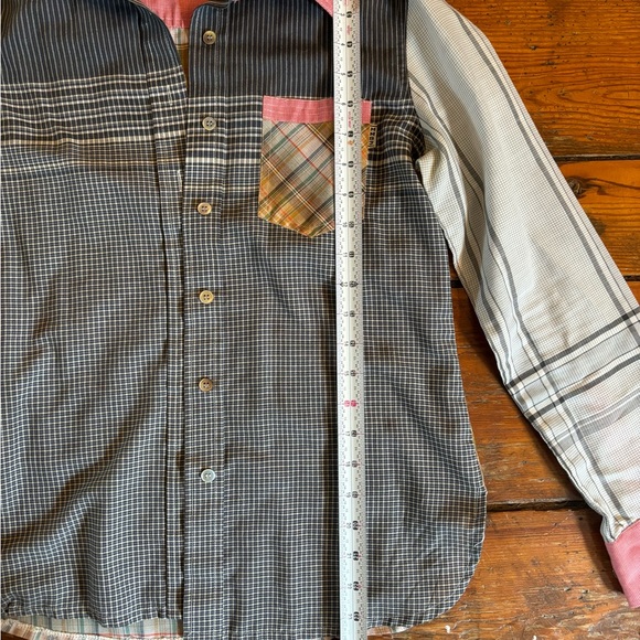 Vintage 70s Betsey Johnson Michael Milea Mixed Pattern Blouse Button Down - Picture 6 of 6